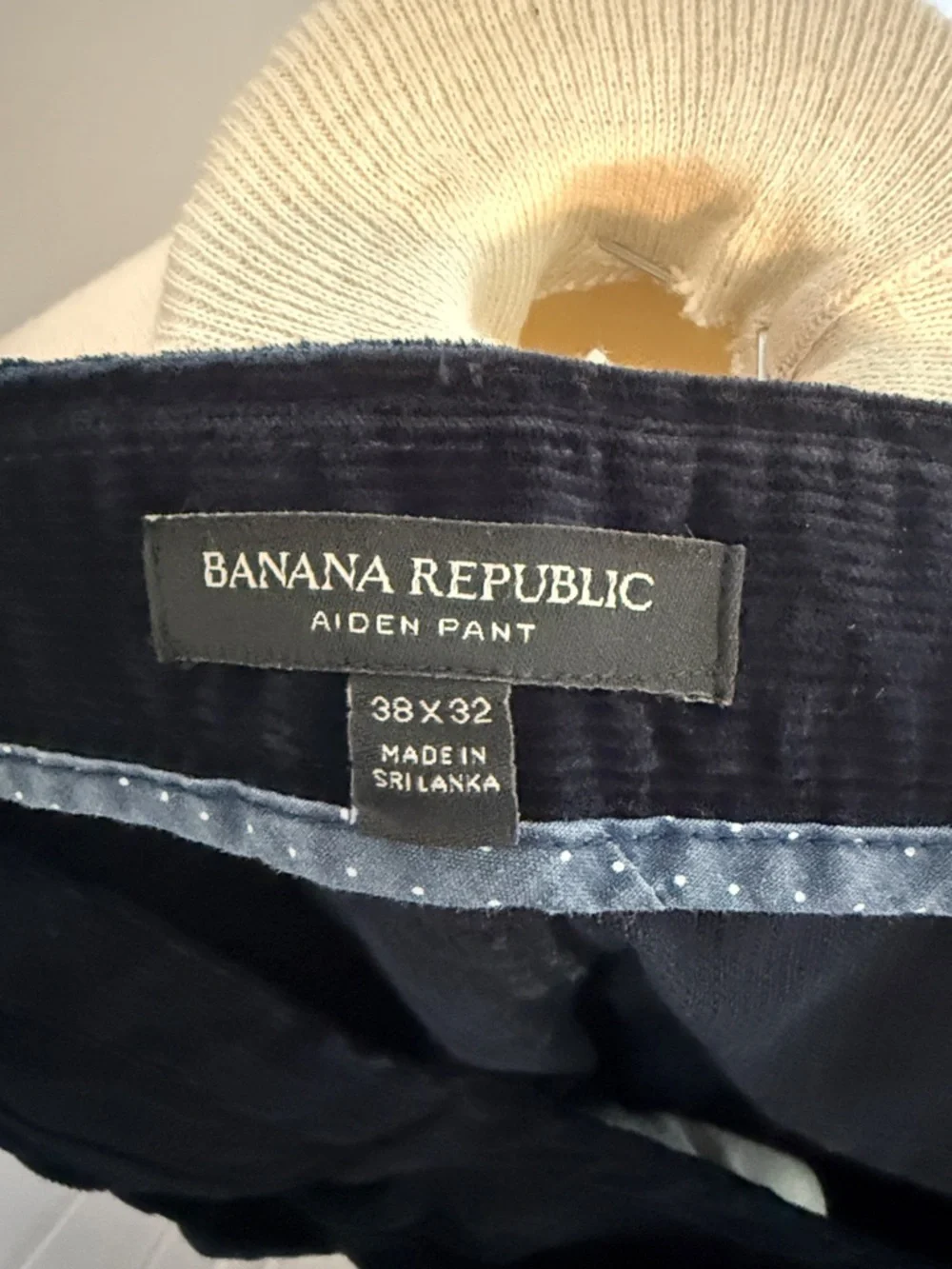 Banana Republic Aiden Fit Men’s Navy Blue Corduroy Pants 38x32 Straight Leg